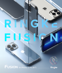 Ringke Fusion Cover for iPhone 13 Pro Case Shock Proof Transparent Tough Impact Alleviation Technology Raised Bezel  Designed Case For iPhone 13 Pro  - Clear